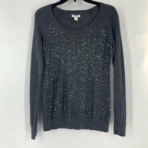 Old Navy Gray & Silver Sequin Crewneck Sweater